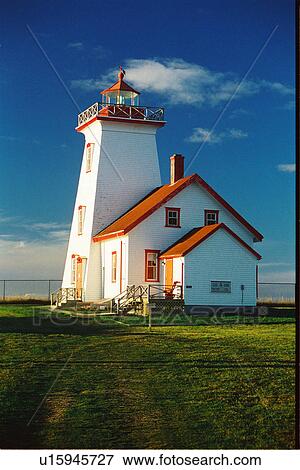 Stock Photo - lighthouse located at Wood Islands, PEI. Fotosearch