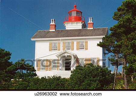Stock Image - lighthouse located at YaquinaBay, Oregon, United States. Fotosearch