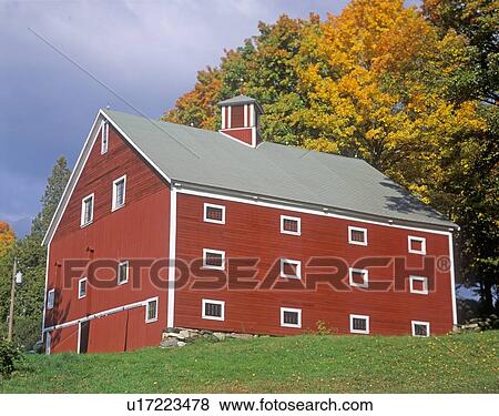 Red barn in Autumn View Large Photo Image Stock Photo - Red barn in Autumn. Fotosearch