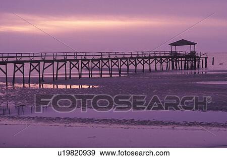 Pier At Sunrise View Large Photo Image Stock Photo - Pier At Sunrise. Fotosearch