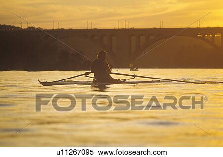 Solitary Rower at sunset View Large Photo Image Stock Photography - Solitary Rower at sunset. Fotosearch