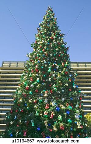 Christmas tree with many decorations View Large Photo Image Stock Photo - Christmas tree with many decorations. Fotosearch
