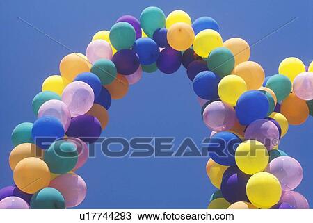 Stock Image - Rainbow of balloons. Fotosearch