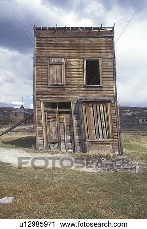 Stock Image - Abandoned building in Ghost town . Fotosearch