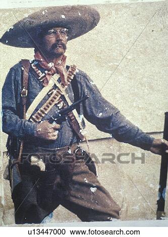 Stock Image - Gringo cowboy on Plymouth Plantation. Fotosearch