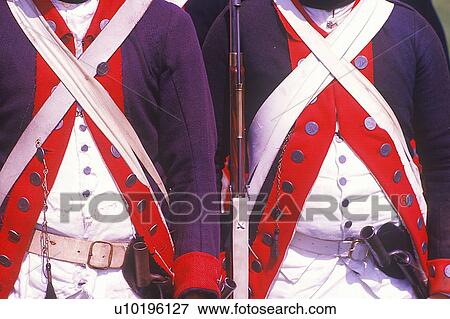 Stock Photo - Historical Reenactment, Brigade of American Revolution, Continental Army Infantry. Fotosearch