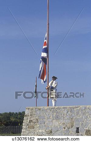 Historical reenactment of raising of flag at Fort Ticonderoga, site of French and Indian Wars View Large Photo Image Stock Image - Historical reenactment of raising of flag at Fort Ticonderoga, site of French and Indian Wars. Fotosearch