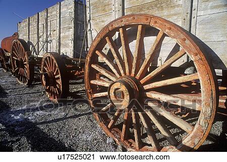 Stock Image - Twenty mule team wagon, Death Valley National Monument, CA. Fotosearch