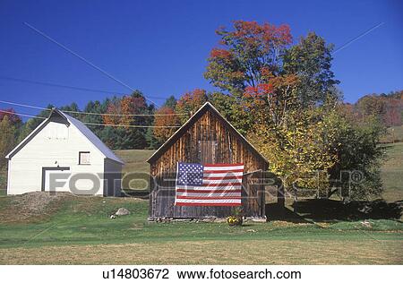 American Flag Hung On An Old Barn Stock Image U14803672 Fotosearch