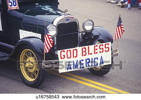 Antique Car in July 4th Parade View Large Photo Image Stock Image - Antique Car in July 4th Parade. Fotosearch