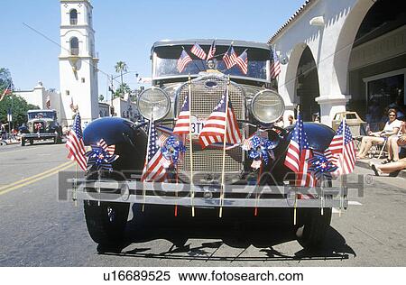 Antique Car in July 4th Parade View Large Photo Image Stock Photography - Antique Car in July 4th Parade. Fotosearch