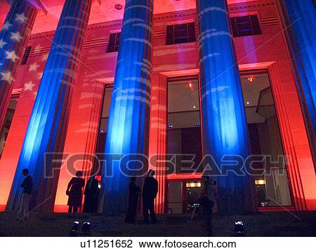 Stock Image - Celebration for the official opening of a presidential library. Fotosearch