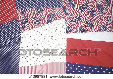 Close-up of red, white and blue themed quilt, Cayucos, CA View Large Photo Image Stock Image - Close-up of red, white and blue themed quilt, Cayucos, CA. Fotosearch