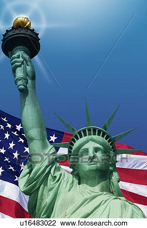 Digital composite: American flag and the Statue of Liberty View Large Photo Image Stock Image - Digital composite: American flag and the Statue of Liberty. Fotosearch