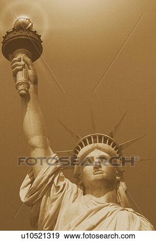 Stock Photo - Statue of Liberty sepia toned. Fotosearch