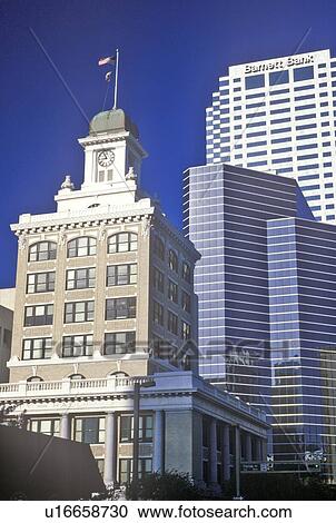 Stock Image - City Hall and Tampa skyline, Tampa, Florida. Fotosearch
