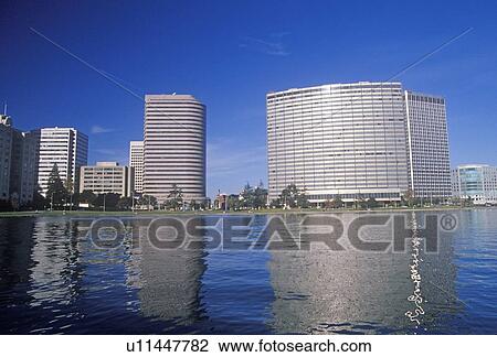 Stock Image - Morning light on the Oakland skyline. Fotosearch