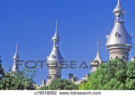 Stock Image - Ornate Moorish architecture of the Tampa Bay Hotel, Tampa, Florida. Fotosearch