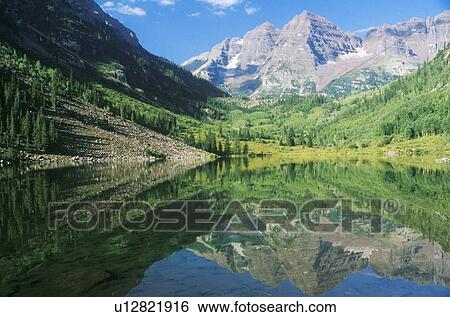 Maroon Lake, Colorado View Large Photo Image Stock Photograph - Maroon Lake, Colorado. Fotosearch
