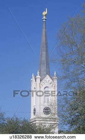 Church steeple showing finger pointing upward View Large Photo Image Stock Photo - Church steeple showing finger pointing upward . Fotosearch