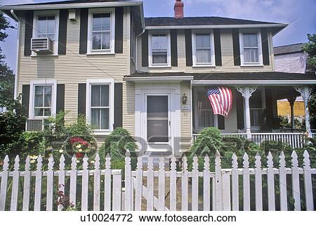 Stock Image - Colonial home. Fotosearch
