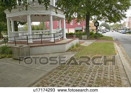 Stock Image - Gazebo on street. Fotosearch