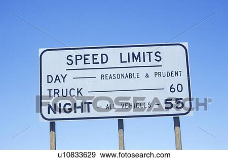 Stock Photo - A sign that reads “Speed Limits”. Fotosearch