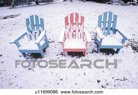 Chairs in snow View Large Photo Image Stock Photograph - Chairs in snow. Fotosearch