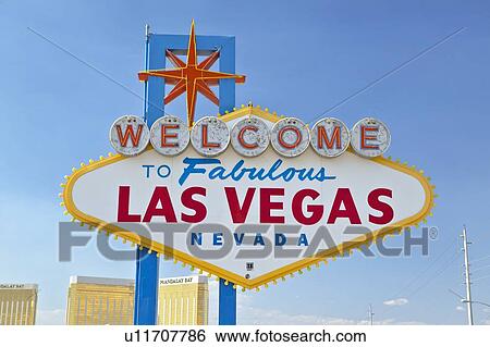 Colorful sign reads “Welcome to Fabulous Las Vegas, Nevada” in daytime with blue sky View Large Photo Image Stock Photograph - Colorful sign reads “Welcome to Fabulous Las Vegas, Nevada” in daytime with blue sky. Fotosearch