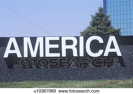 A sign that reads “America” View Large Photo Image Stock Photo - A sign that reads “America”. Fotosearch