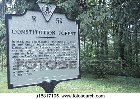 Stock Photography - A sign that reads “Constitution Forest”. Fotosearch