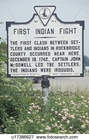 A sign that reads “First Indian fight” View Large Photo Image Stock Photo - A sign that reads “First Indian fight”. Fotosearch