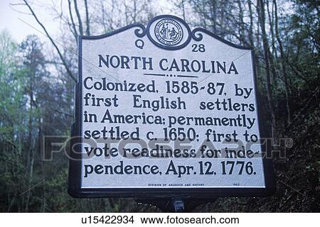 Picture - A sign that reads “North Carolina”. Fotosearch