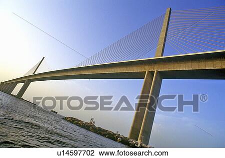 Tampa Sunshine Skyway Bridge, world's longest cable-stayed concrete bridge View Large Photo Image Stock Image - Tampa Sunshine Skyway Bridge, world's longest cable-stayed concrete bridge. Fotosearch