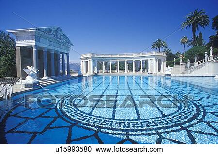 Stock Image - The Neptune pool, Hearst Castle. Fotosearch