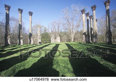 Stock Photo - Windsor Ruins are the ruins of the largest antebellum Greek Revival mansion . Fotosearch