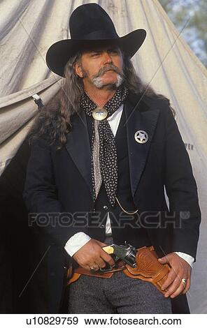 Stock Photo - Living History participant posing as US Marshall. Fotosearch