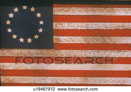 American Flag with Thirteen Stars Painted On Wood, United States View Large Photo Image Stock Image - American Flag with Thirteen Stars Painted On Wood, United States. Fotosearch