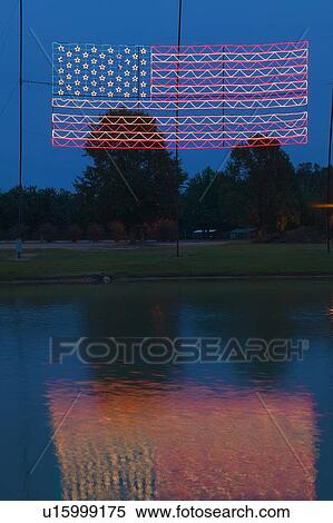Electric American Flag at Night View Large Photo Image Stock Photography - Electric American Flag at Night. Fotosearch