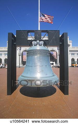 Stock Image - Replica of Liberty Bell, Union Station, Washington, D. C.. Fotosearch