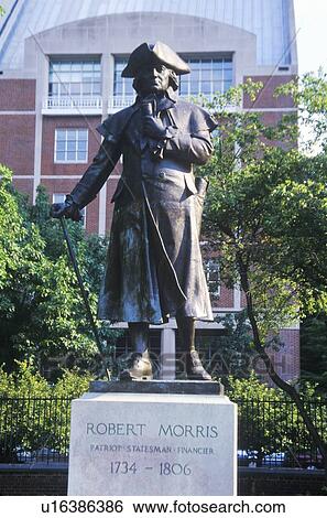 Stock Photograph - Statue of Robert Morris, Founding Father and signer of Declaration of Independence. Fotosearch
