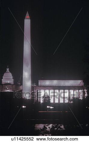 United States Capitol Building, Washington Monument and Lincoln Memorial at Night, Washington, D. C. View Large Photo Image Stock Image - United States Capitol Building, Washington Monument and Lincoln Memorial at Night, Washington, D. C.. Fotosearch