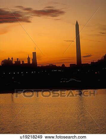 Washington National Monument at Sunset in Washington D. C. View Large Photo Image Stock Photo - Washington National Monument at Sunset in Washington D. C.. Fotosearch