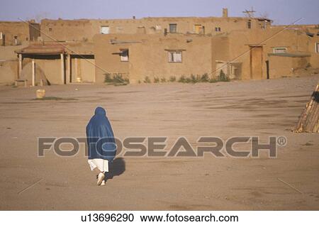 Stock Image - An adobe village, Taos Pueblo. Fotosearch