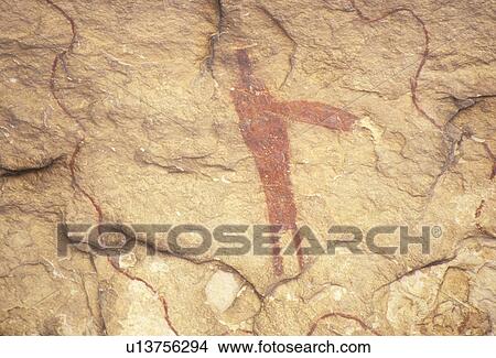 Picture - Pictograph rock art at Seminole State Historical Park. Fotosearch