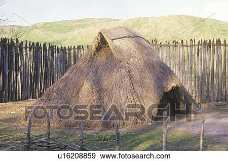 Thatched hut, Indian Cahokia View Large Photo Image Stock Photo - Thatched hut, Indian Cahokia. Fotosearch