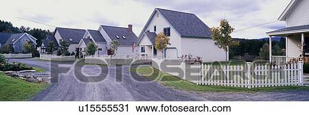 Neighborhood homes and picket fence View Large Photo Image Stock Image - Neighborhood homes and picket fence. Fotosearch