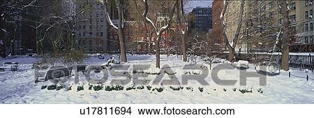 Panoramic view of historic homes and Gramercy Park, Manhattan, New York City View Large Photo Image Picture - Panoramic view of historic homes and Gramercy Park, Manhattan, New York City. Fotosearch