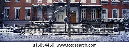 Stock Photo - Panoramic view of historic homes. Fotosearch