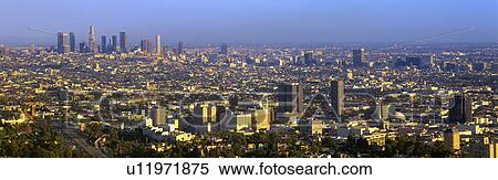 Stock Photography - Los Angeles Skyline from Mulholland. Fotosearch